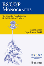 ESCOP Monographs: The Scientific Foundation for Herbal Medicinal Products Second Edition: Supplement 2009